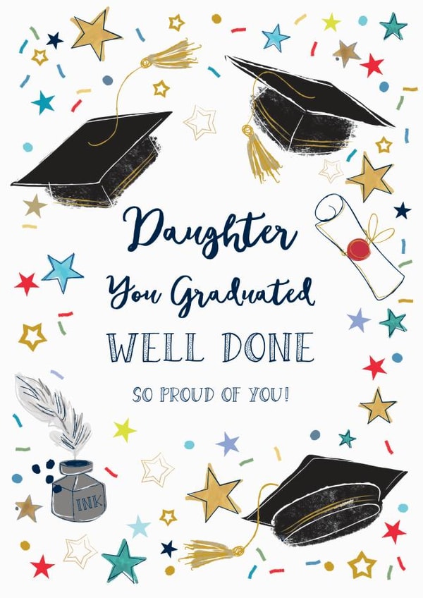 Fun graduation card for a special Daughter created by Katie Phythian Design