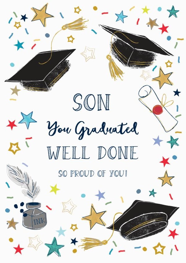 Fun graduation design for a super Son created by Katie Phythian Design