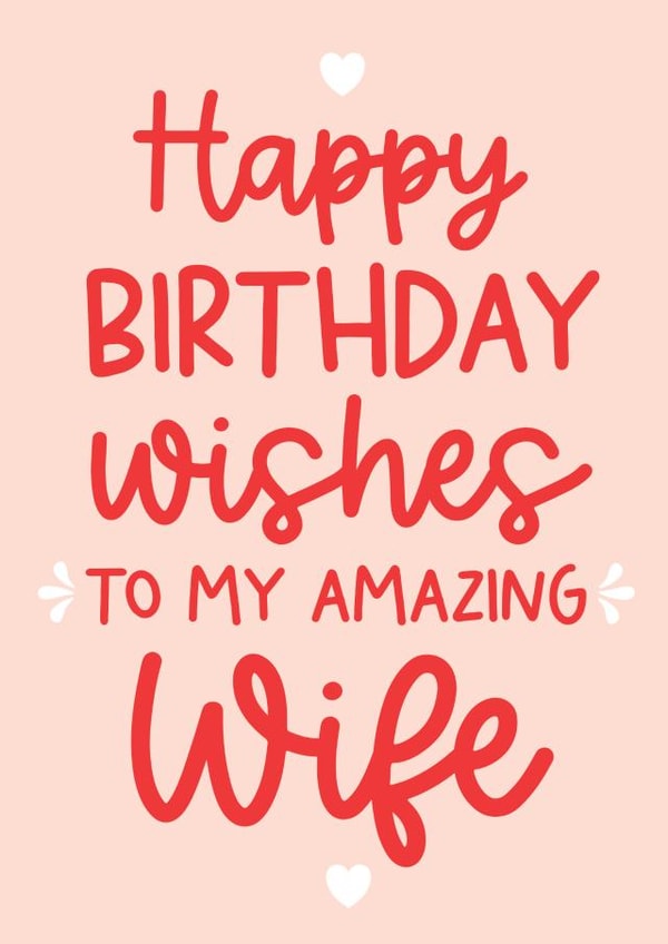 Cute and modern happy Birthday card for your Wife created by Word Up Creative