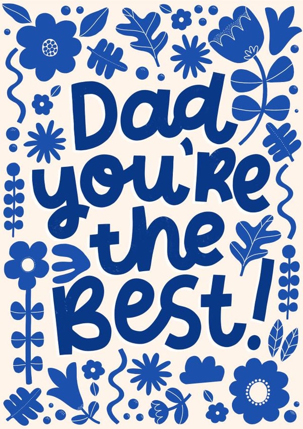Pretty Father's Day Card - Dad, You're The Best! created by Leaf Lane Studio