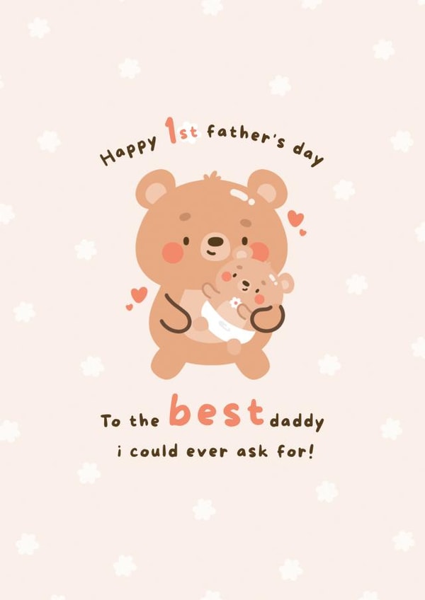 Cute Father's day Card - Teddy Bear - Kawaii - Happy 1st father's day! created by Hannah Patel