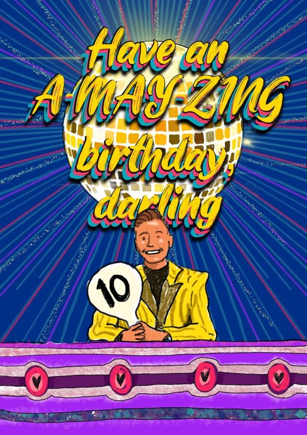 Funny Birthday Card - May - Strictly Come Dancing created by Rosie Johnson Illustrates