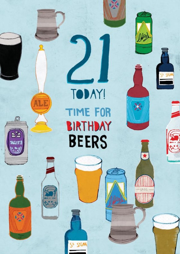 21st Birthday Card - Beers created by Pencilface