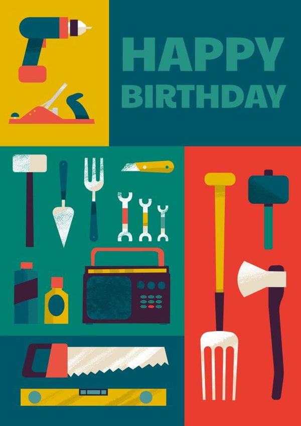 Birthday - contemporary garden shed tools created by Neil Clark