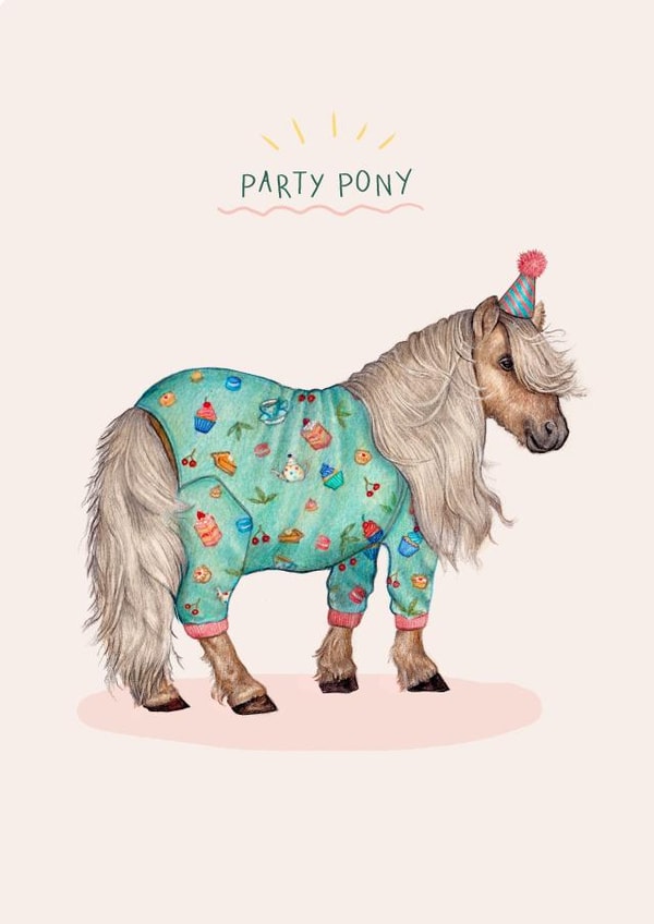 Cute Pony – Party Hat – For Birthday/ Engagement- Friend created by Beth Goodwin