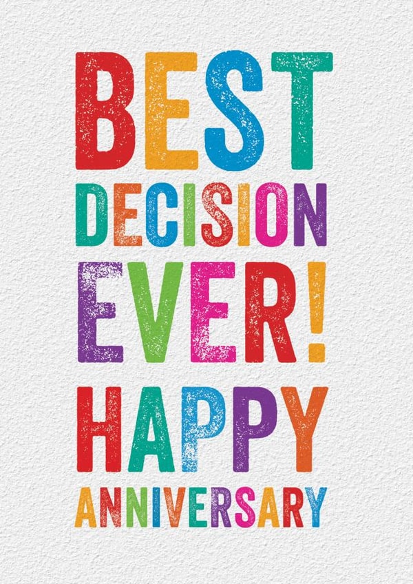 Typographic Anniversary Card - Partner created by Brainbox Candy
