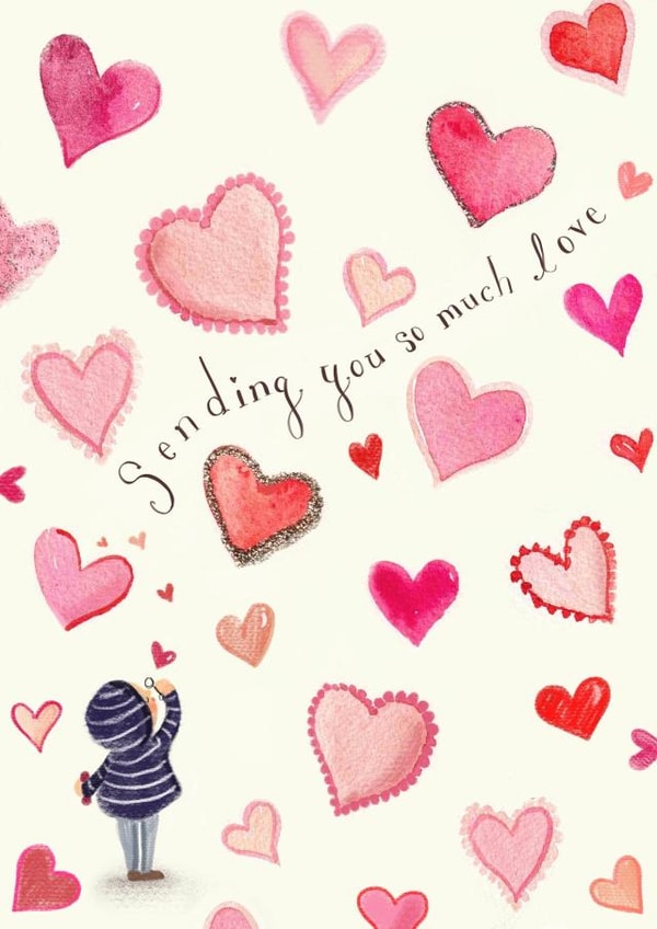 Heartfelt Thinking of You Card - Sending Love created by Love Lucy Illustration