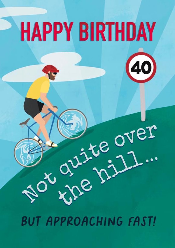 Funny 40th Birthday Card for Cycling Lovers created by Running with Scissors