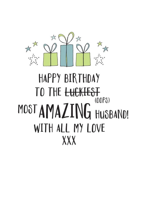 A Cheeky Happy Birthday card for your husband created by Eggbert & Daisy