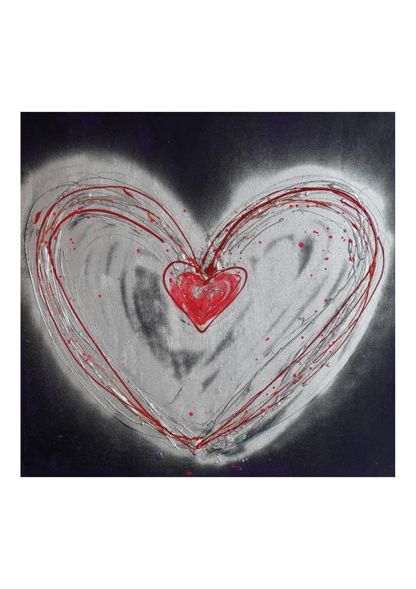 Beautiful Heart Painting Card for Someone You Love - Love in Black created by Cate Mackenzie