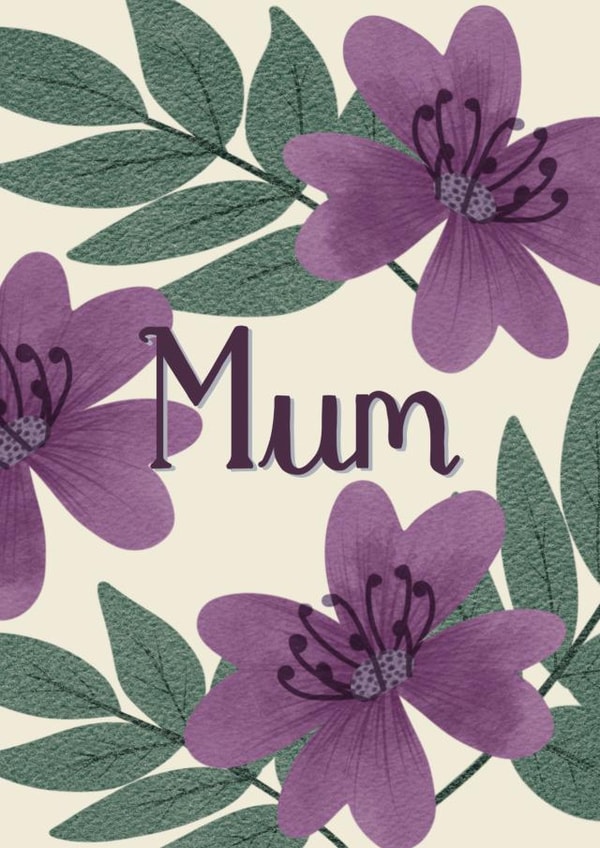 Modern, floral card for a special Mum created by Katie Walden Illustration