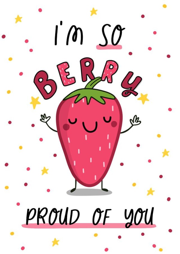 Cute Congratulations Card - Berry Proud of You created by Gobbygifts