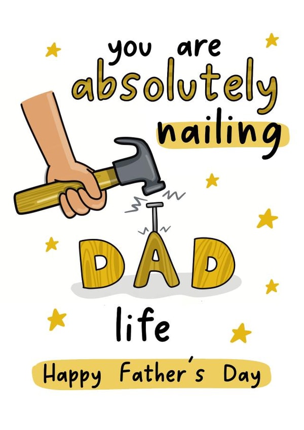 Cute Father's Day Card - Nailing Dad Life created by Gobbygifts