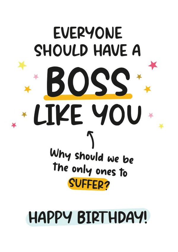Funny Boss Birthday Card - A Boss Like You - From Your Team created by Twisted Haggis