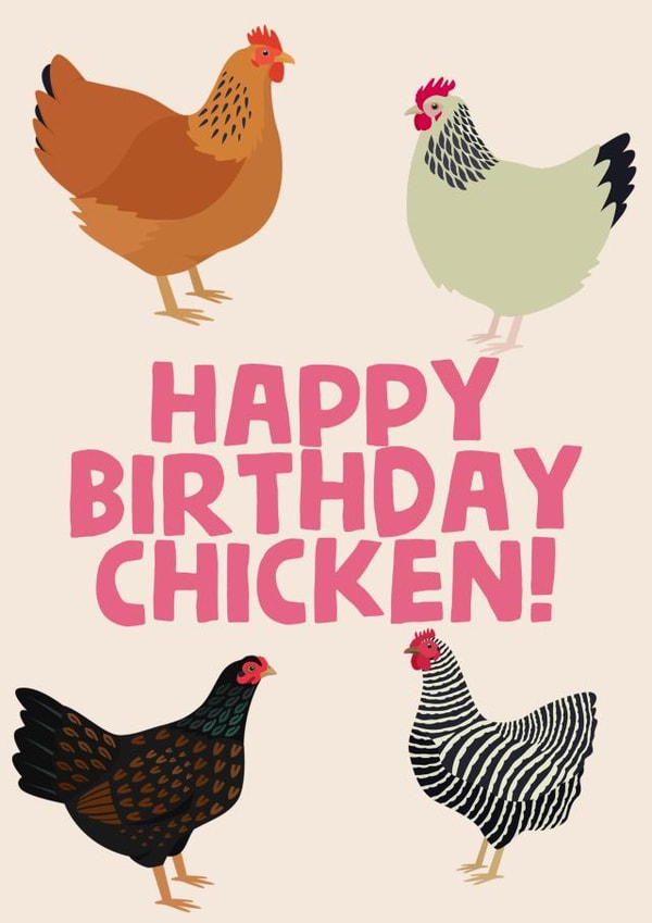 Cute Birthday Card - Chicken created by tea please