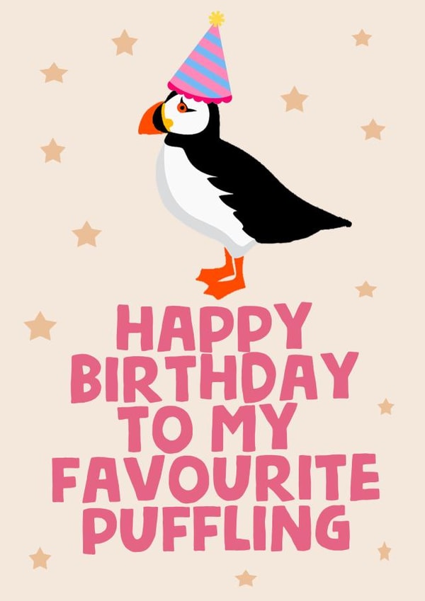 Cute Birthday Card - Favourite Puffling created by tea please