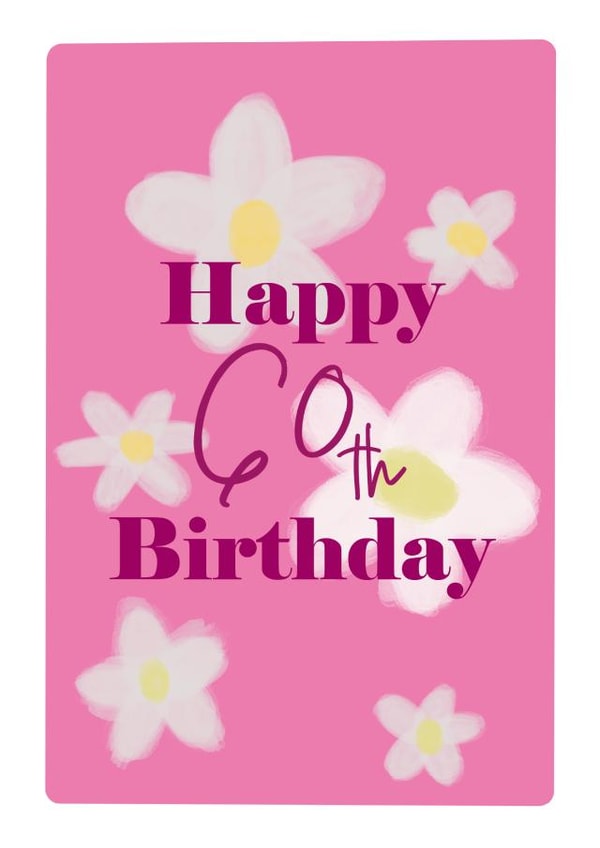 Cute, floral 60th Birthday Card created by Emma Drew Draws