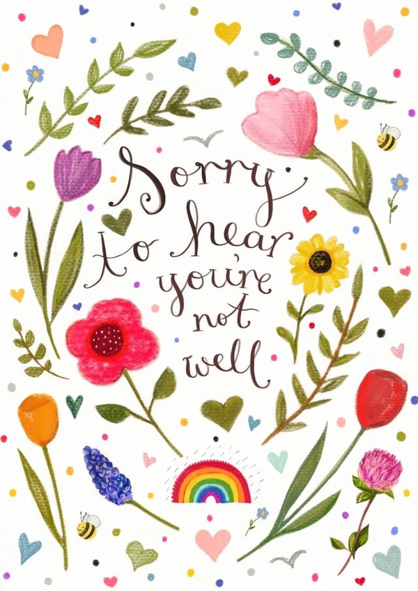 Pretty Get Well Card - Sorry to Hear created by Love Lucy Illustration