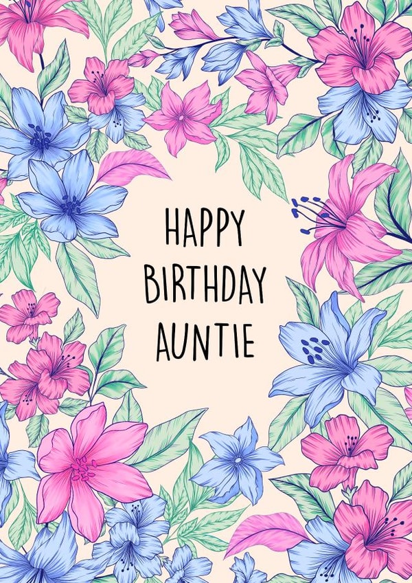Pretty Birthday Card - Auntie created by Poppy & Mabel