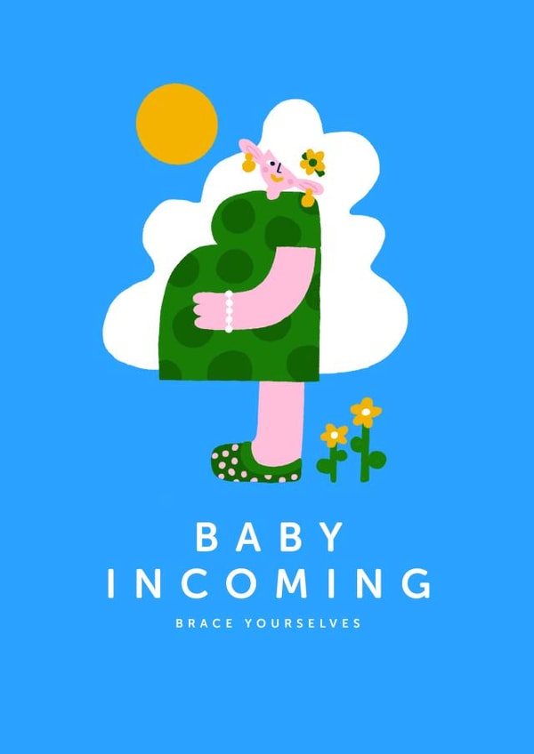 Funny Pregnancy Card - Baby Incoming created by Lucy Maggie Designs