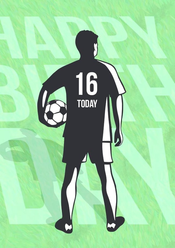 Sporty Birthday Card - 16th - Football created by Evie Garnett Designs