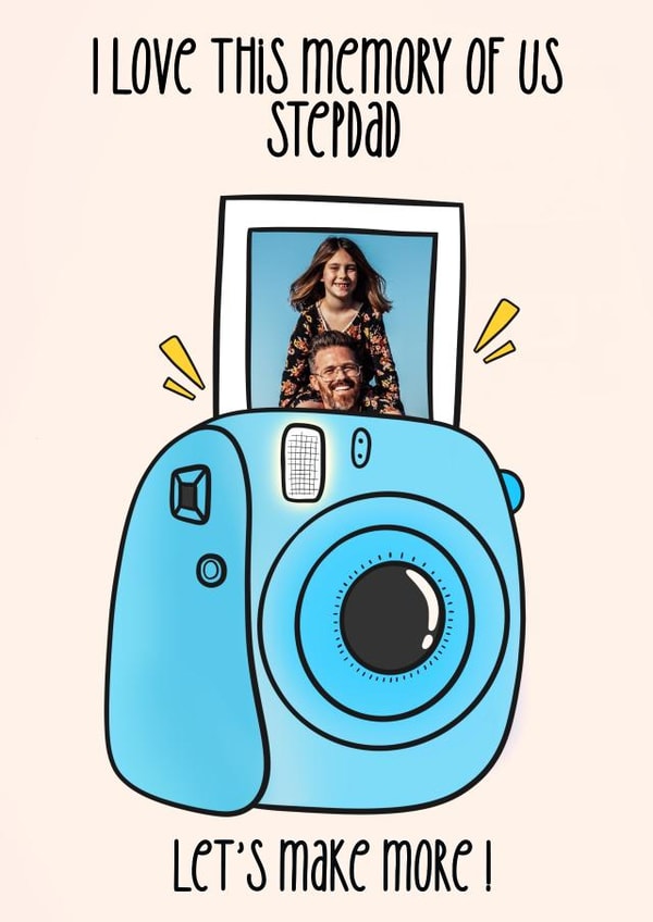 stepdad cute Father's Day Personalised Photo Card 19705 created by Lisa Wardle