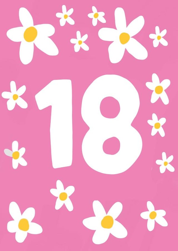 Pretty Birthday Card - 18th created by tea please