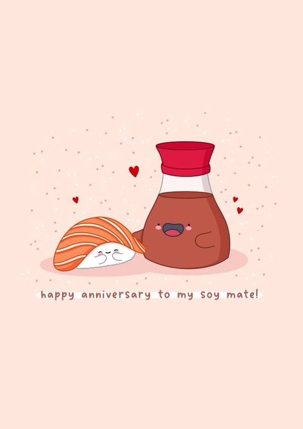 Cute anniversary card - Sushi - Soy Mate created by Rosalie Perl