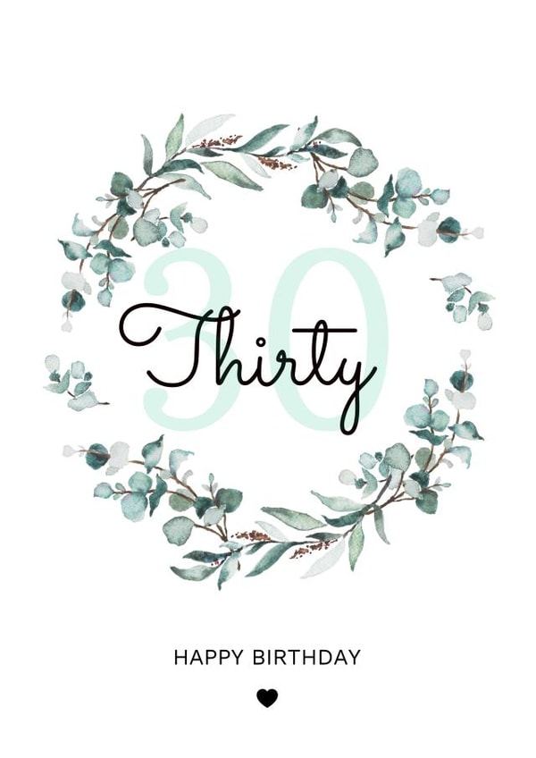 Floral 30th birthday card for her created by SophDc