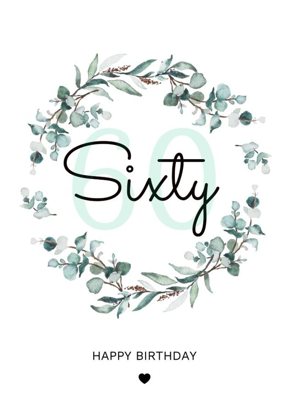 Floral 60th birthday card for her created by SophDc