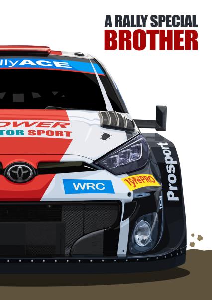 RALLY CAR WRC RACER Greetings card for Brother | thortful