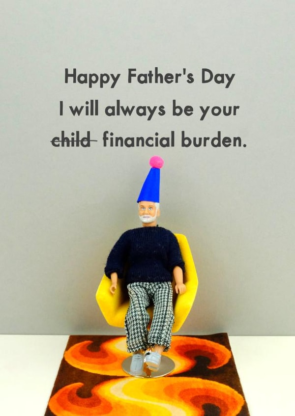 Funny Father's Day Card - Financial Child created by Bold & Bright Cards