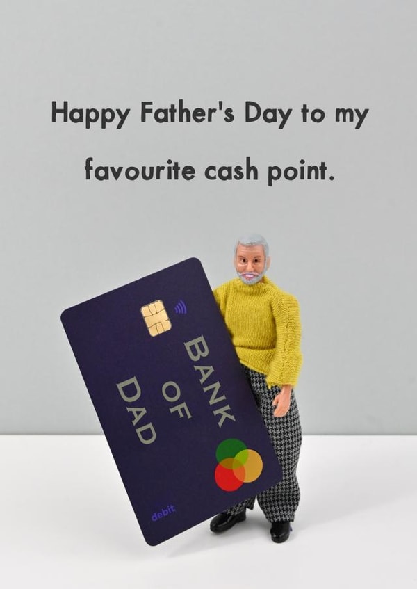 Funny Father's Day Card - Cash Point Dad created by Bold & Bright Cards