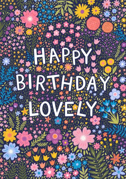 Pretty Floral Happy Birthday Lovely Card - For Her | thortful