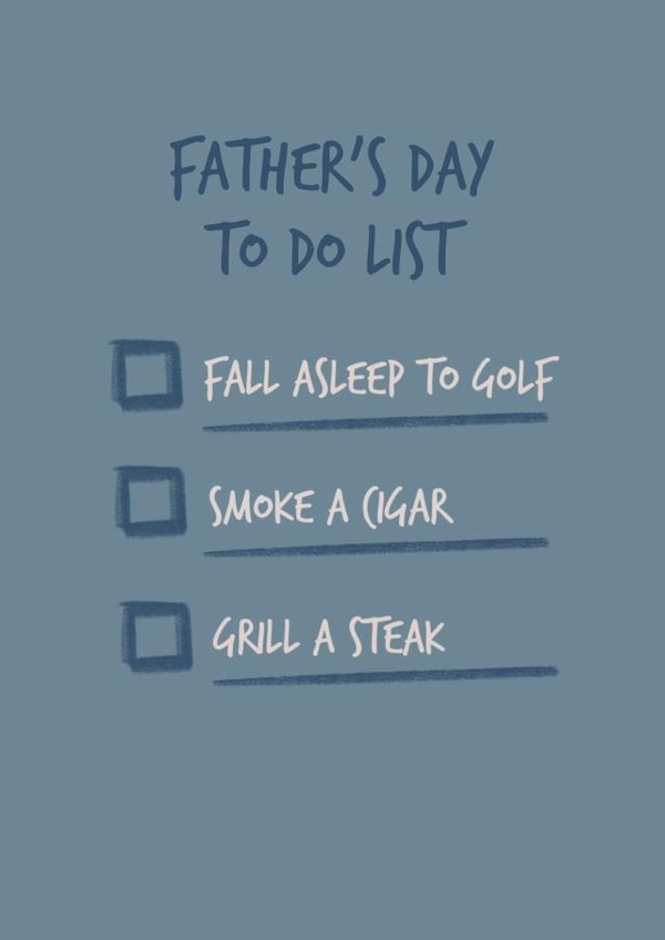 Father’s Day To Do List - Funny Father’s Day Card created by Reece Taylor Designs