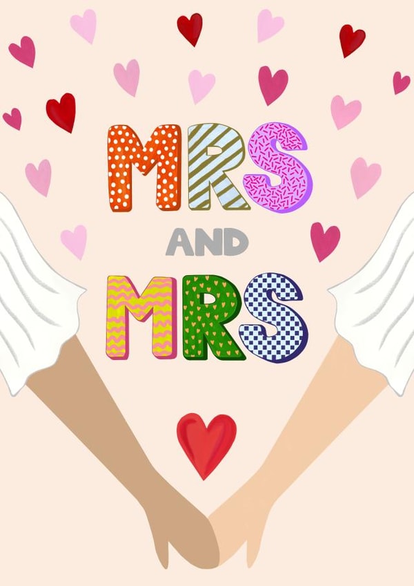 Cute Wedding card - Mrs & Mrs created by Holly Greenwood