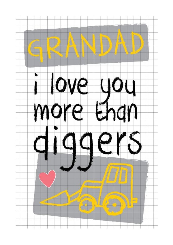 Cute Father's Day Card - Grandad - Diggers created by Mad Philomena