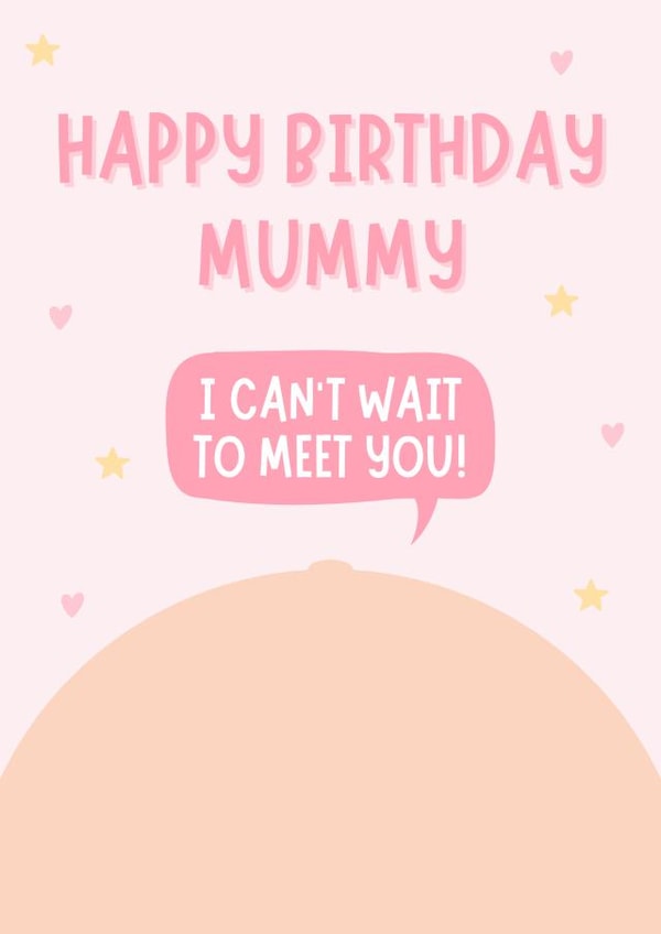 Cute Birthday Card - From The Bump - Mummy created by Blush Boulevard