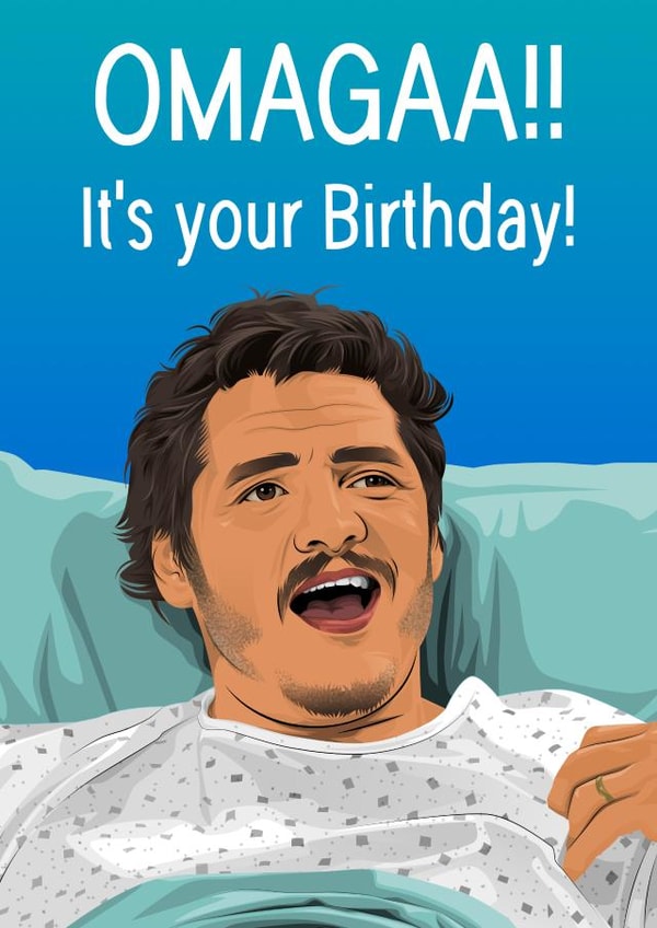 Funny card of Pedro Pascal created by Liam Harris
