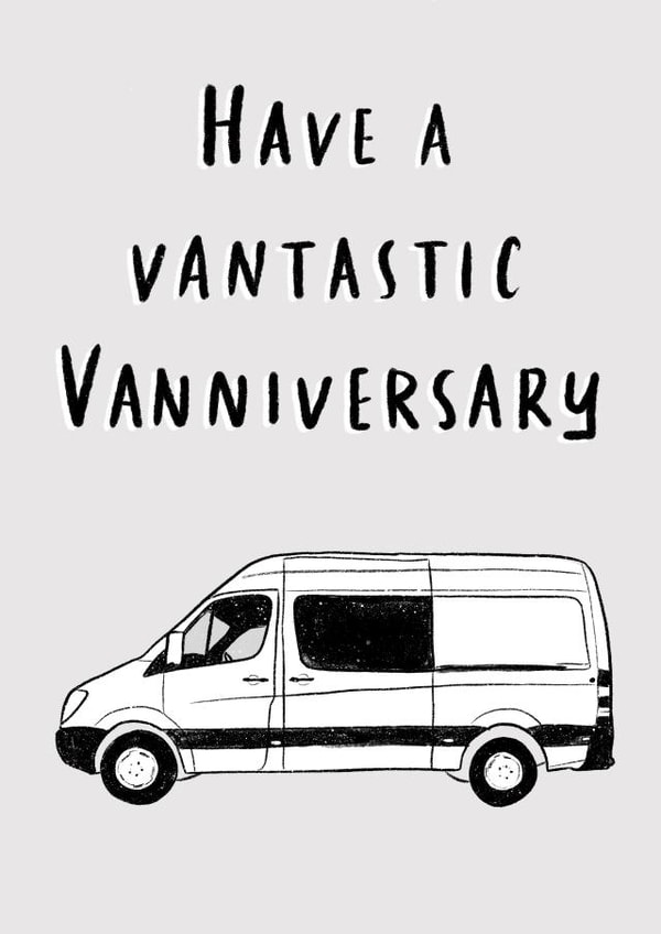 Fun Anniversary card for van lovers - Campervan vannifersary! created by Fonts and Scribbles