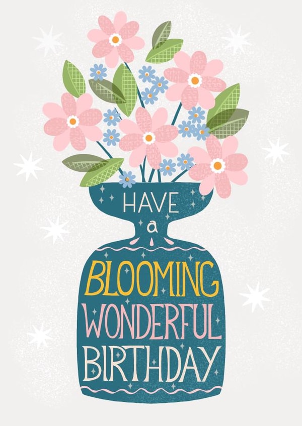 Floral Birthday Card for Her - Have a Blooming Wonderful Birthday created by Louise Brainwood