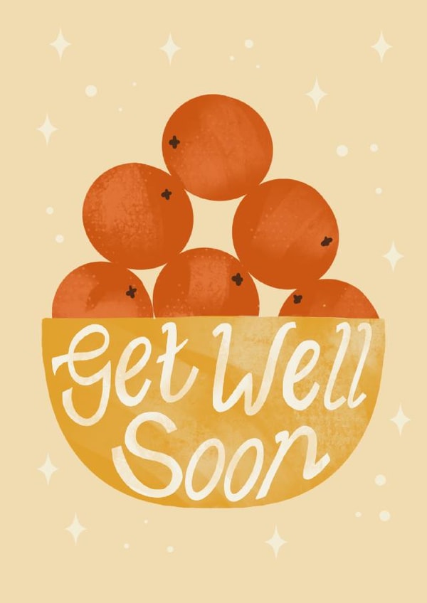 Get Well Soon card - Bowl of Oranges created by Louise Brainwood