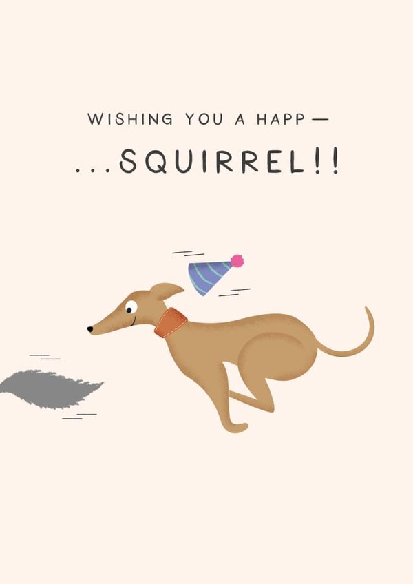 Wishing You A Happ - SQUIRREL!! - Funny Dog Birthday Card created by Studio Mads