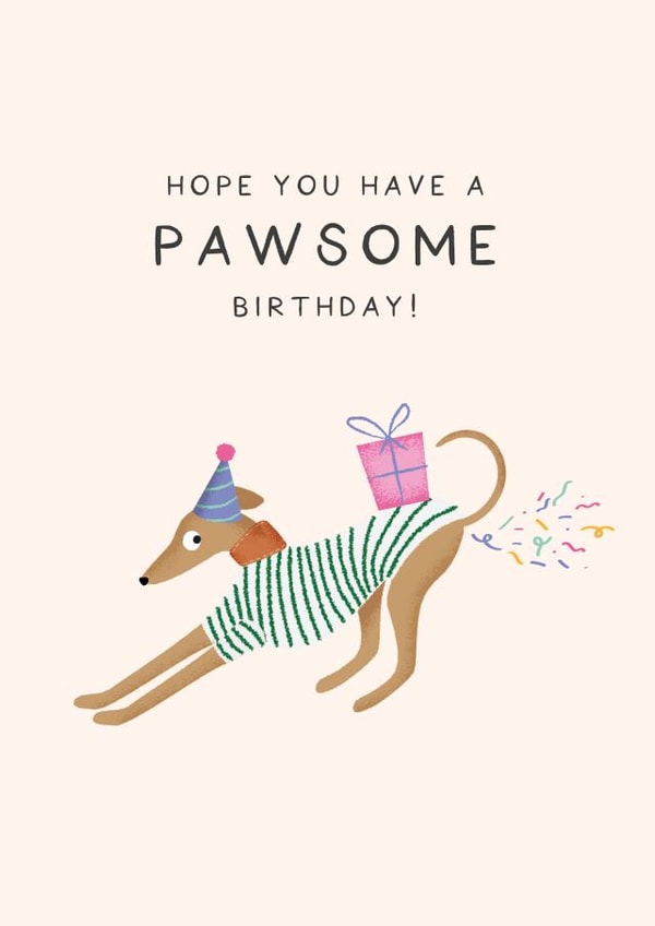 Hope You have A Pawsome Birthday! Cute Dog Birthday Card created by Studio Mads