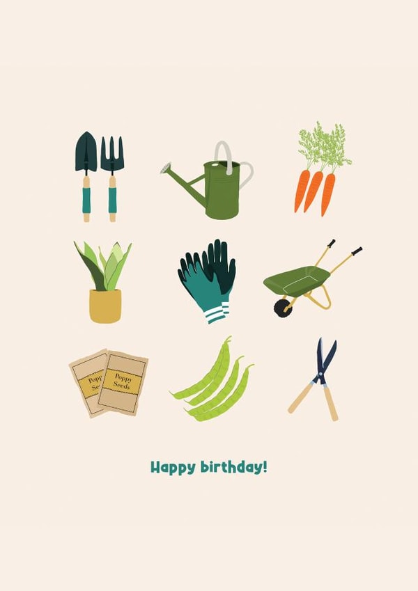 Happy birthday - gardening hobby card created by Jamie Lindsay