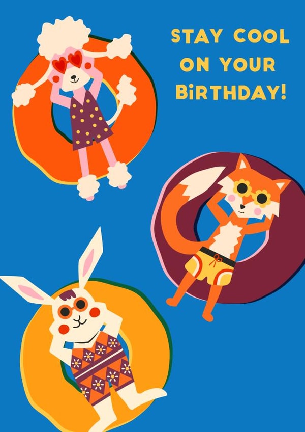 Chillaxin' Birthday Splash - Fun in the Sun with Animal Pool Party created by Cherbear Creative Studio