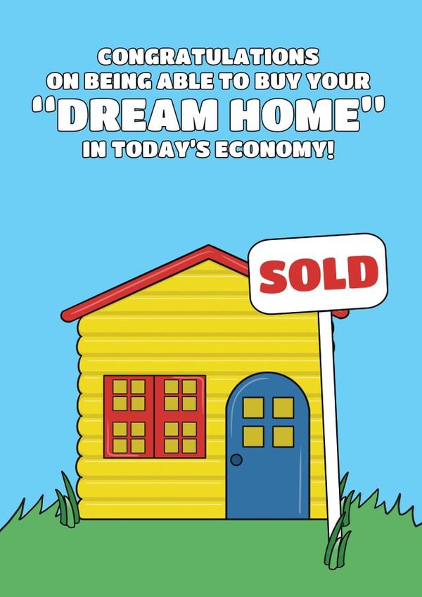 Funny New Home Card - Children's Toy Play House Joke created by @Cupsie's Creations