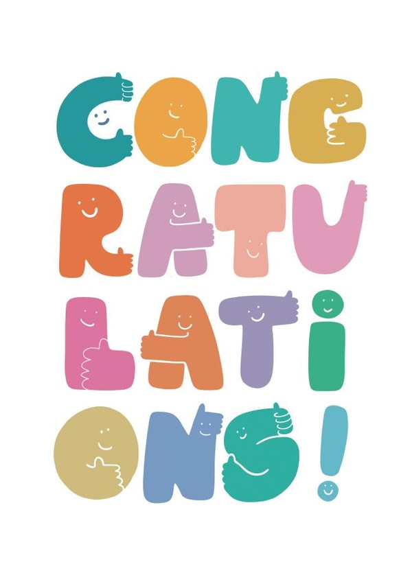 Cute Congratulations Card - Thumbs Up created by Paula Hirst