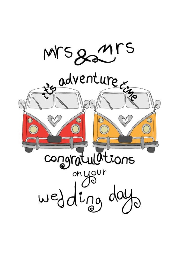 Congratulations on Your Wedding Day Mrs & Mrs - Camper Van Wedding Card created by Love and Happy Stuff