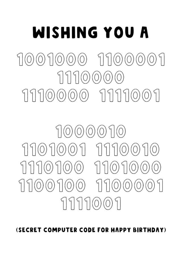 Funny Birthday Card - Computer Coding created by The Blunt Badger